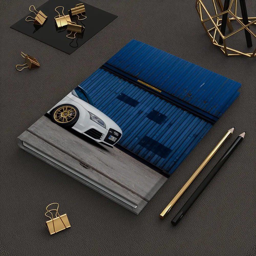 Audi TT White Coupe Blue Shipping Containers – Notebooks