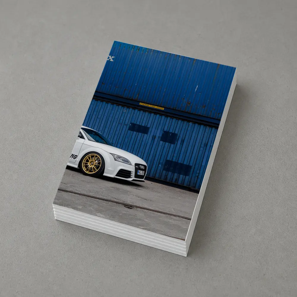 Audi TT White Coupe Blue Shipping Containers – Postcards