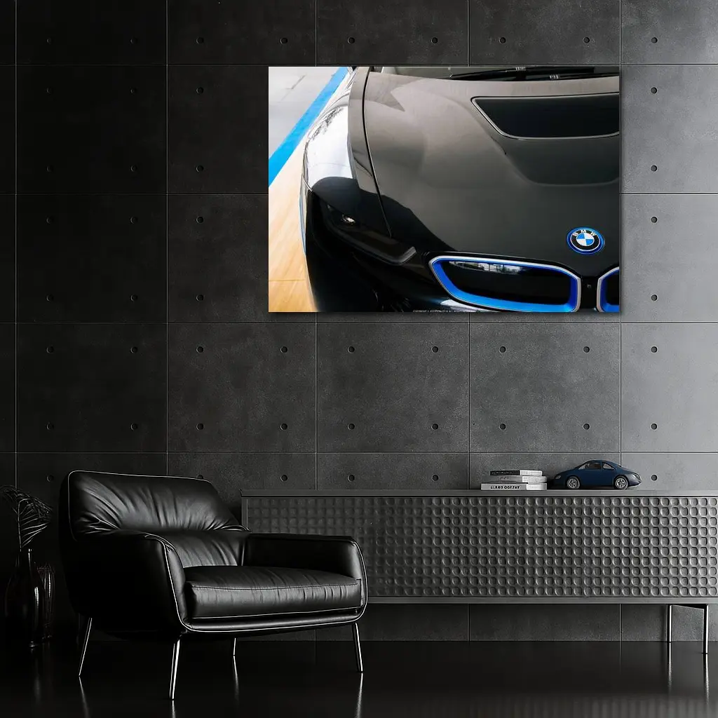 BMW i8 Black Hood Blue Grille – Wall Art