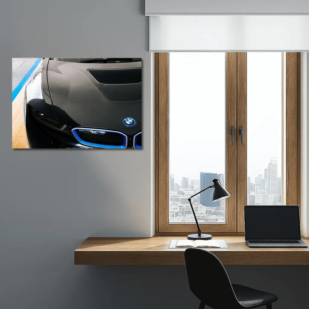 BMW i8 Black Hood Blue Grille – Wall Art
