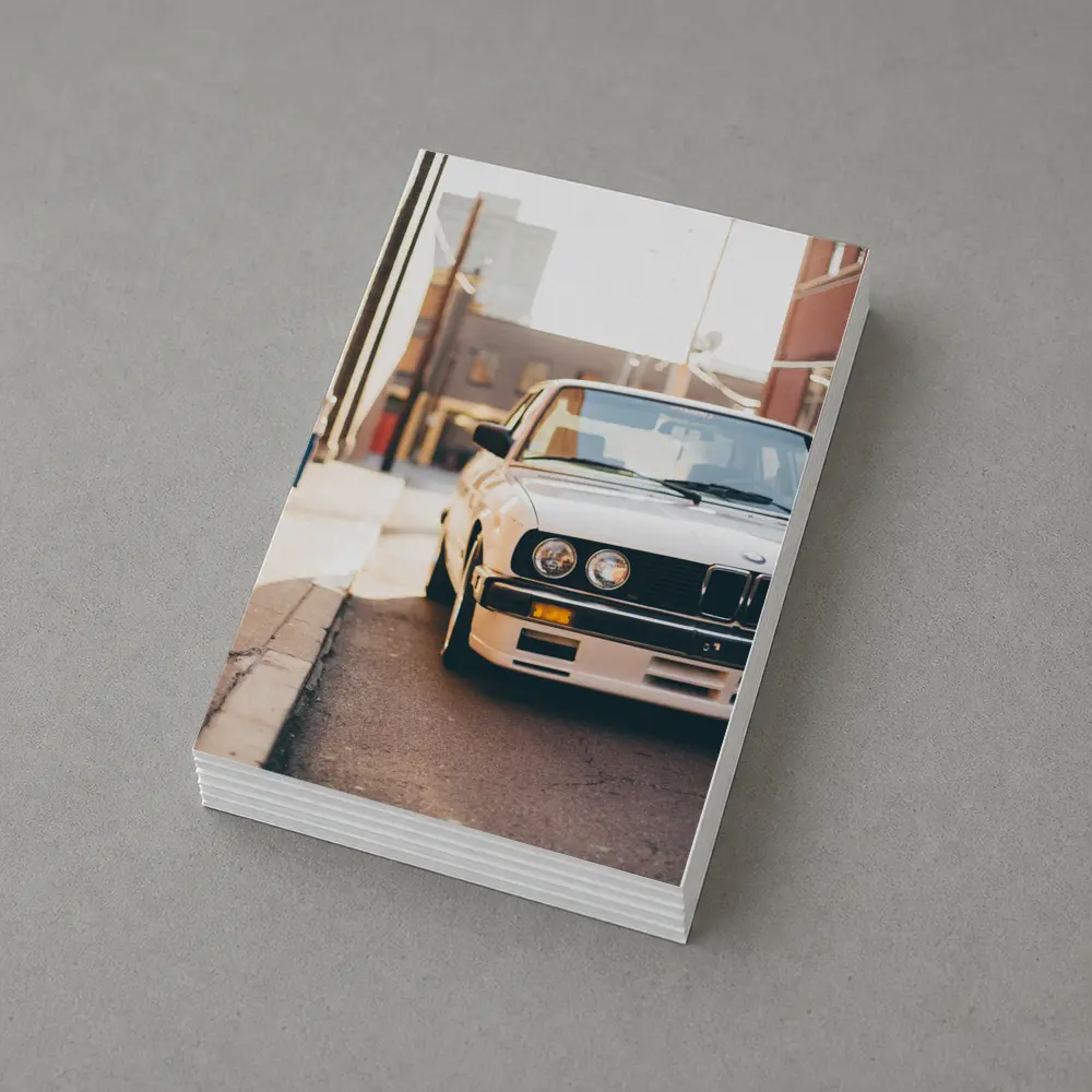 BMW E30 White Classic Car City Alley – Postcards
