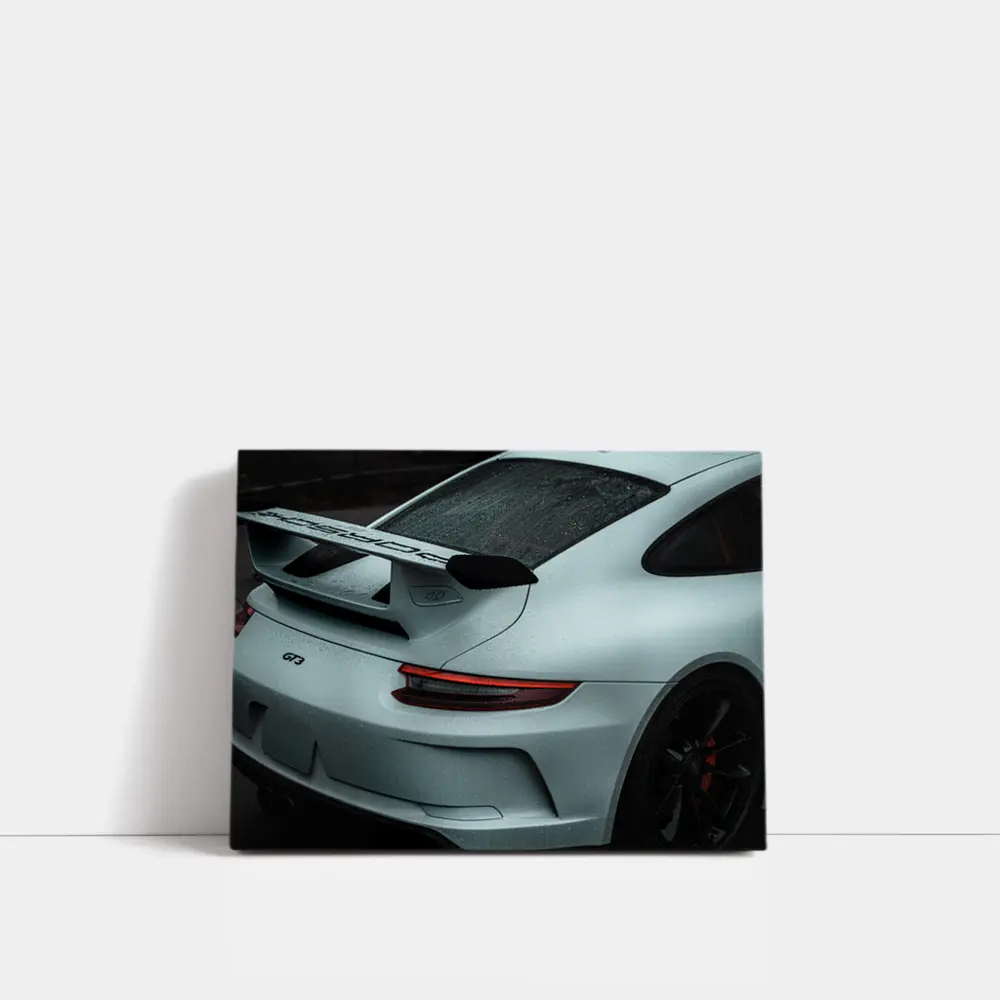 Porsche GT3 Rear Spoiler Rainy Dark Scene – Wall Art