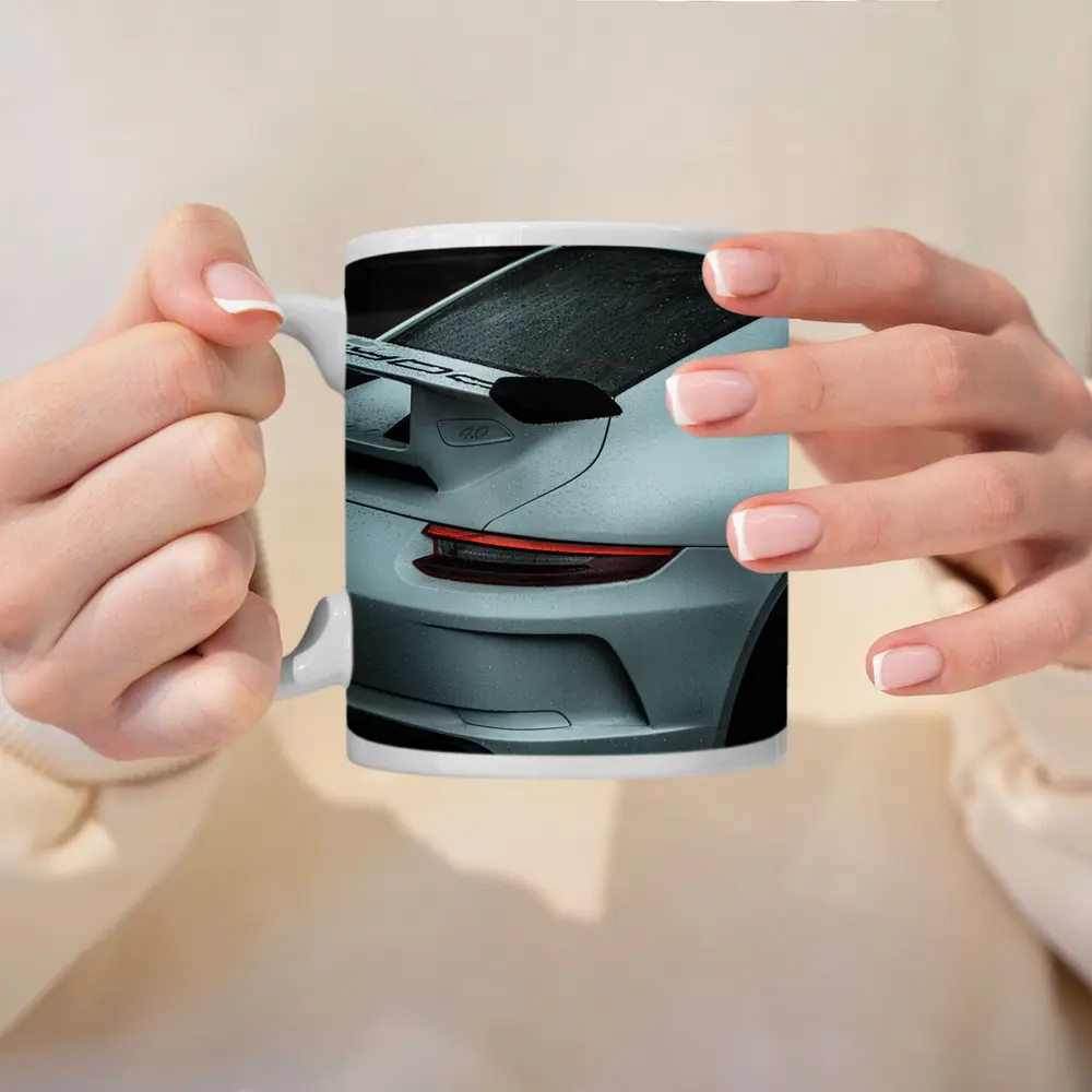 Porsche GT3 Rear Spoiler Rainy Dark Scene – Mugs