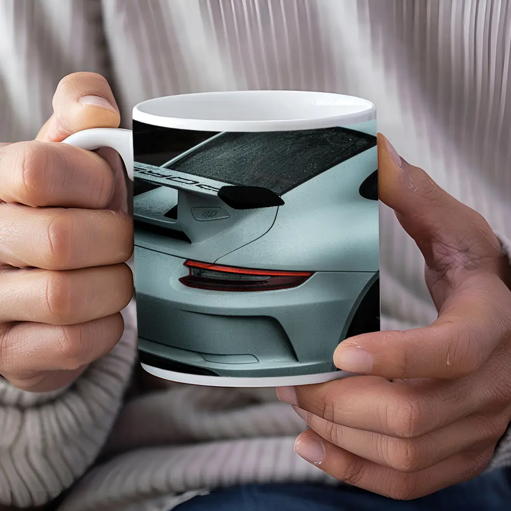 Porsche GT3 Rear Spoiler Rainy Dark Scene – Mugs