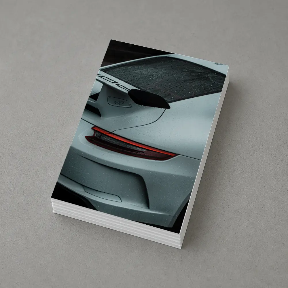 Porsche GT3 Rear Spoiler Rainy Dark Scene – Postcards