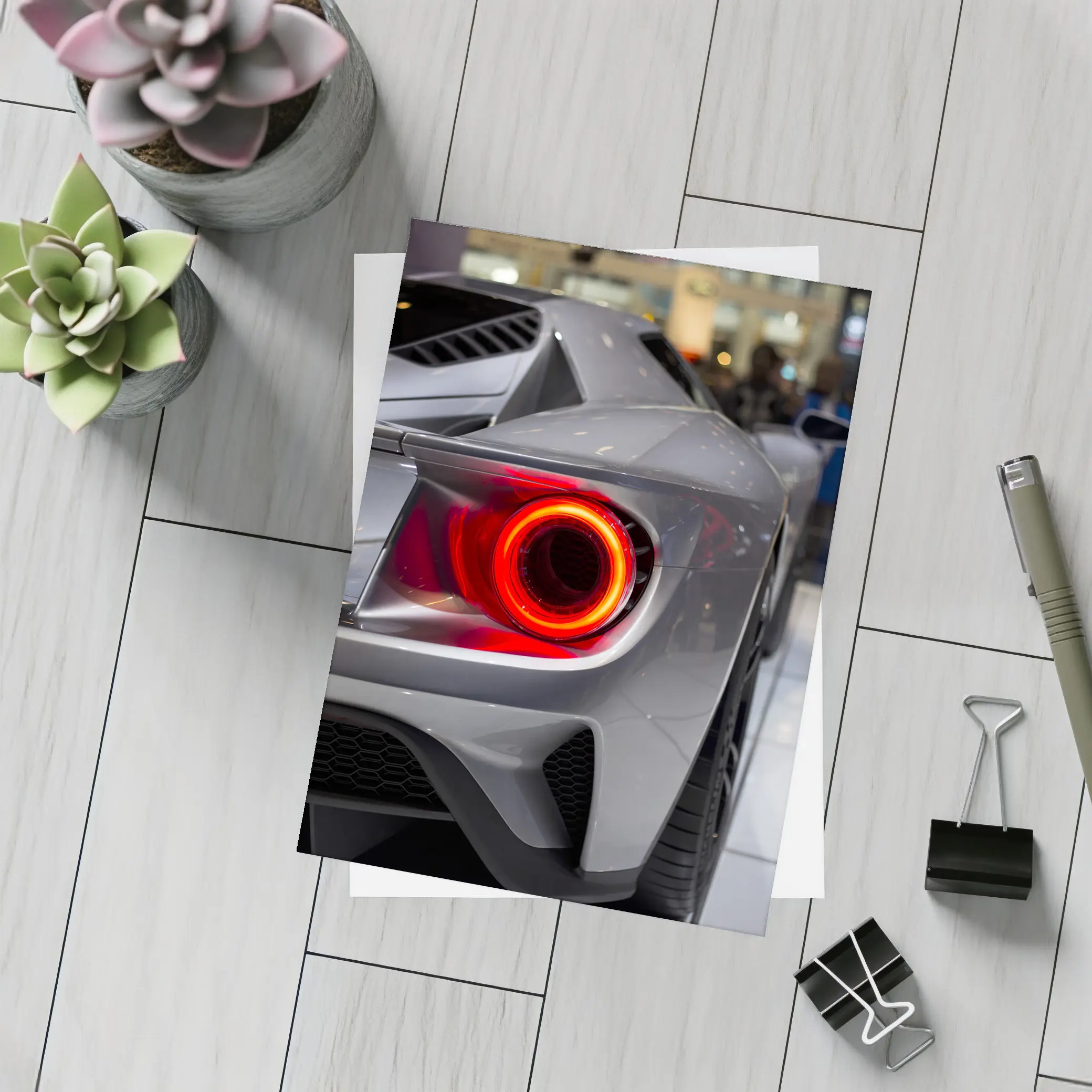 Ford GT Rear Taillight Gray Supercar Detail – Postcards
