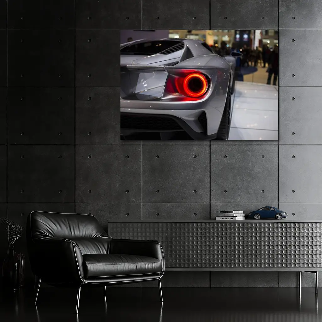 Ford GT Rear Taillight Gray Supercar Detail – Wall Art