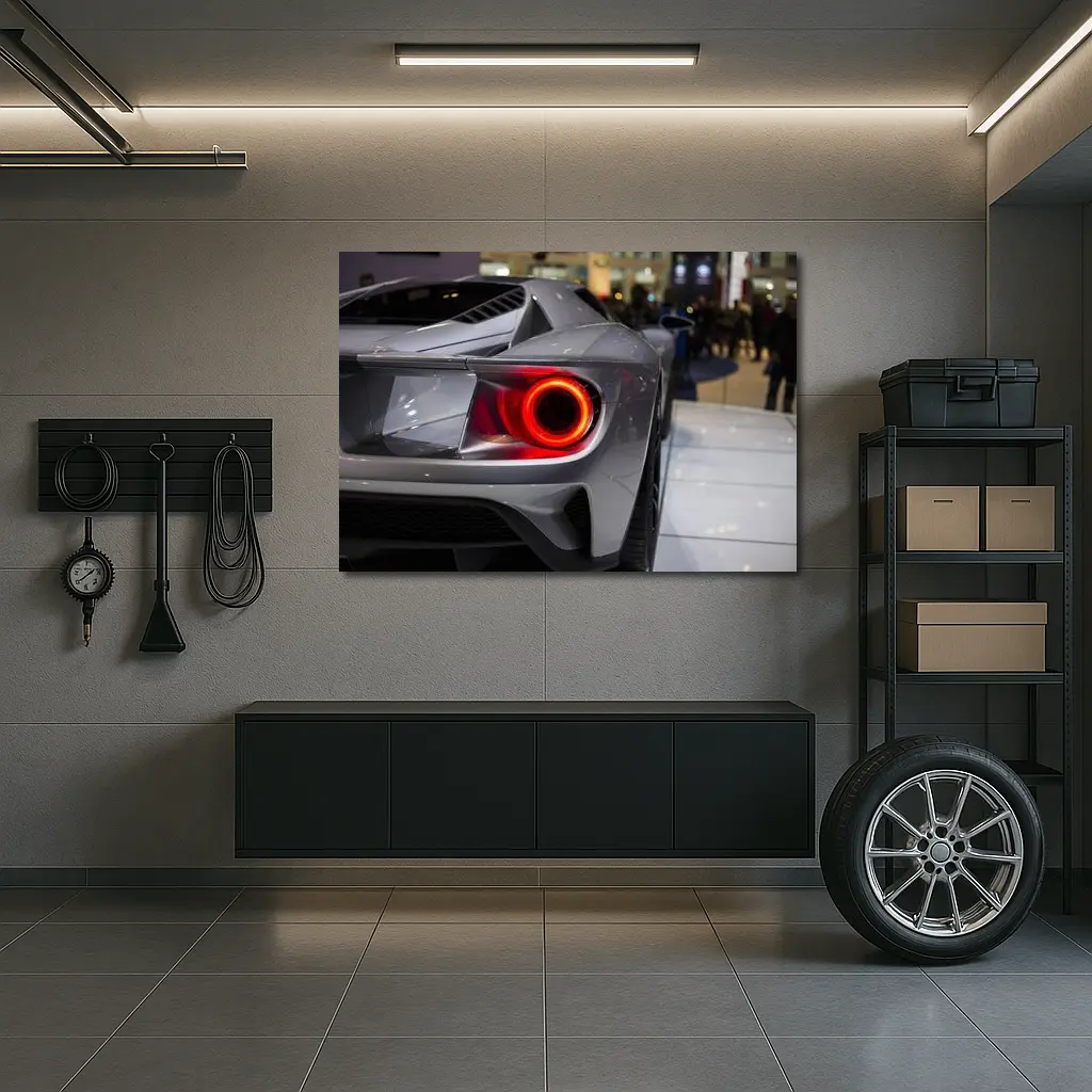 Ford GT Rear Taillight Gray Supercar Detail – Wall Art