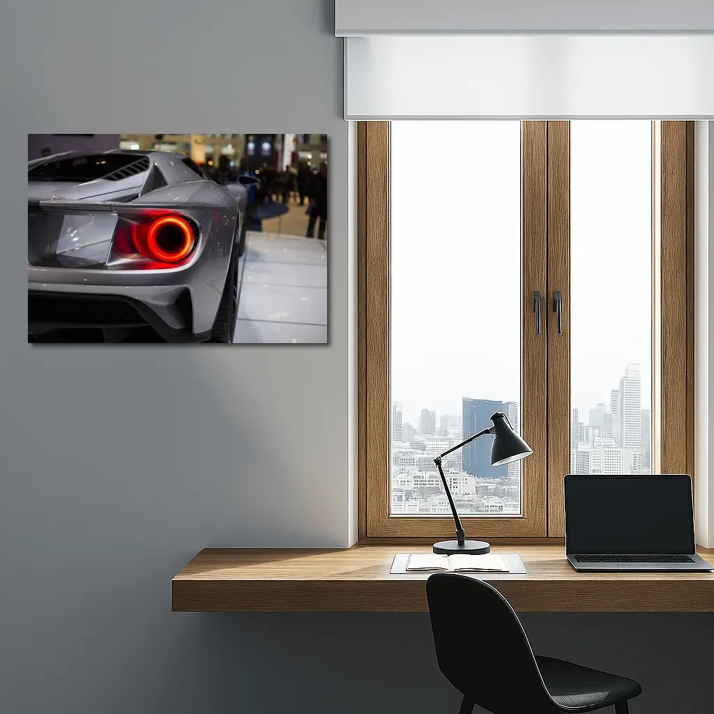 Ford GT Rear Taillight Gray Supercar Detail – Wall Art