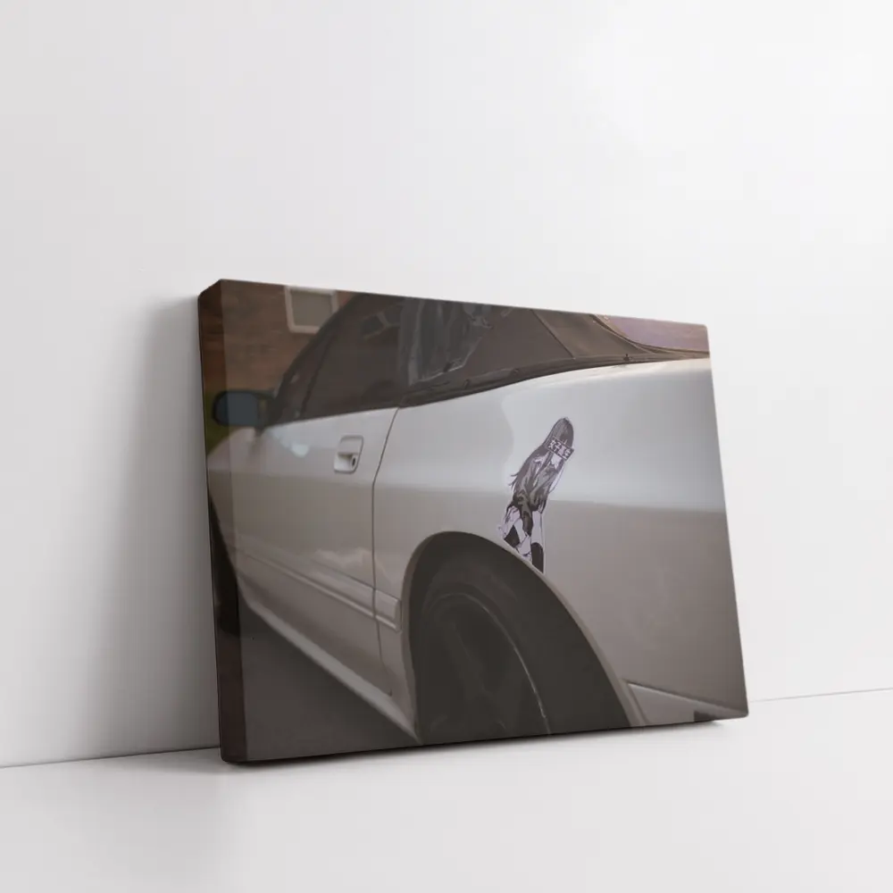Anime Girl Art Nissan Silvia White Car – Wall Art