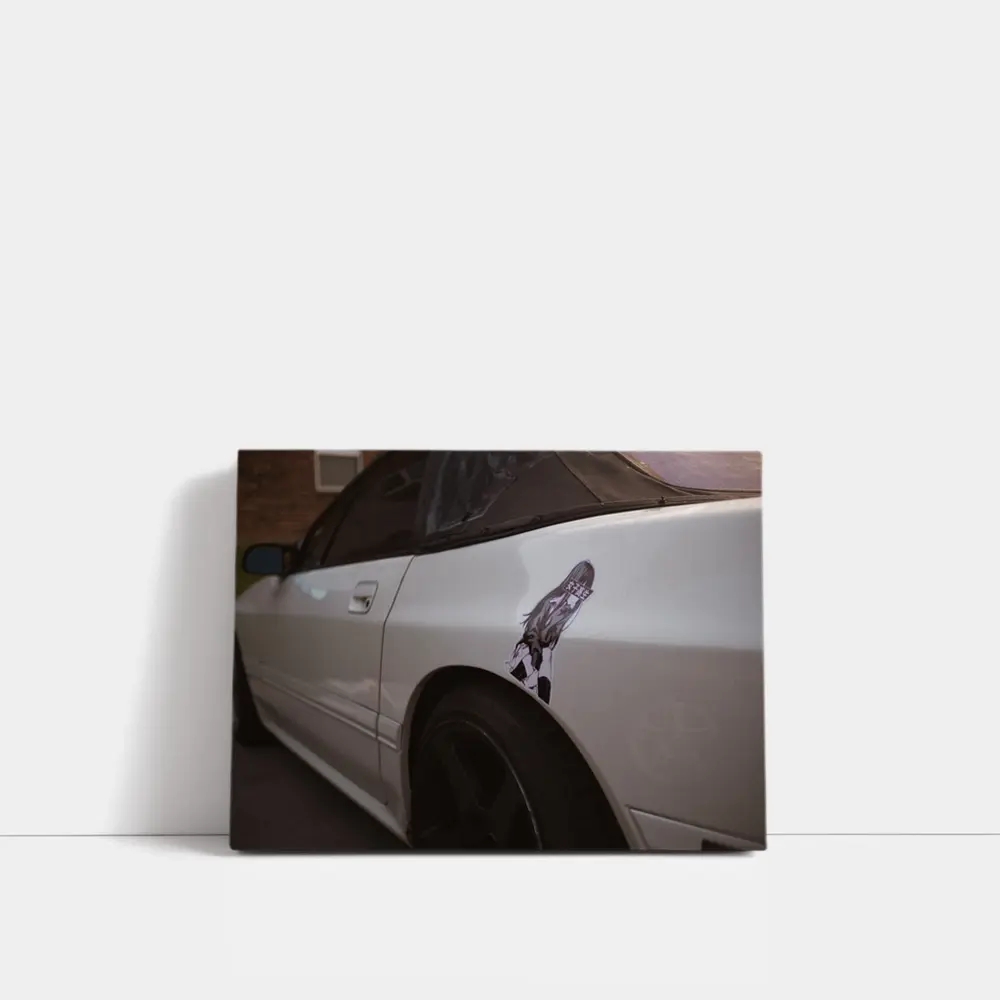 Anime Girl Art Nissan Silvia White Car – Wall Art