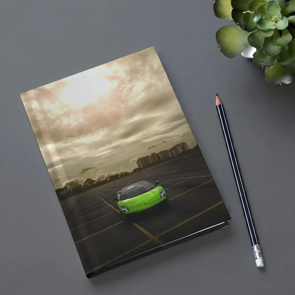 Lamborghini Gallardo Green Empty Parking Lot – Notebooks