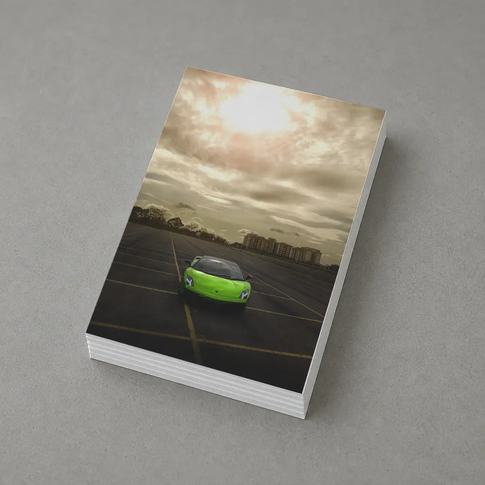 Lamborghini Gallardo Green Empty Parking Lot – Postcards