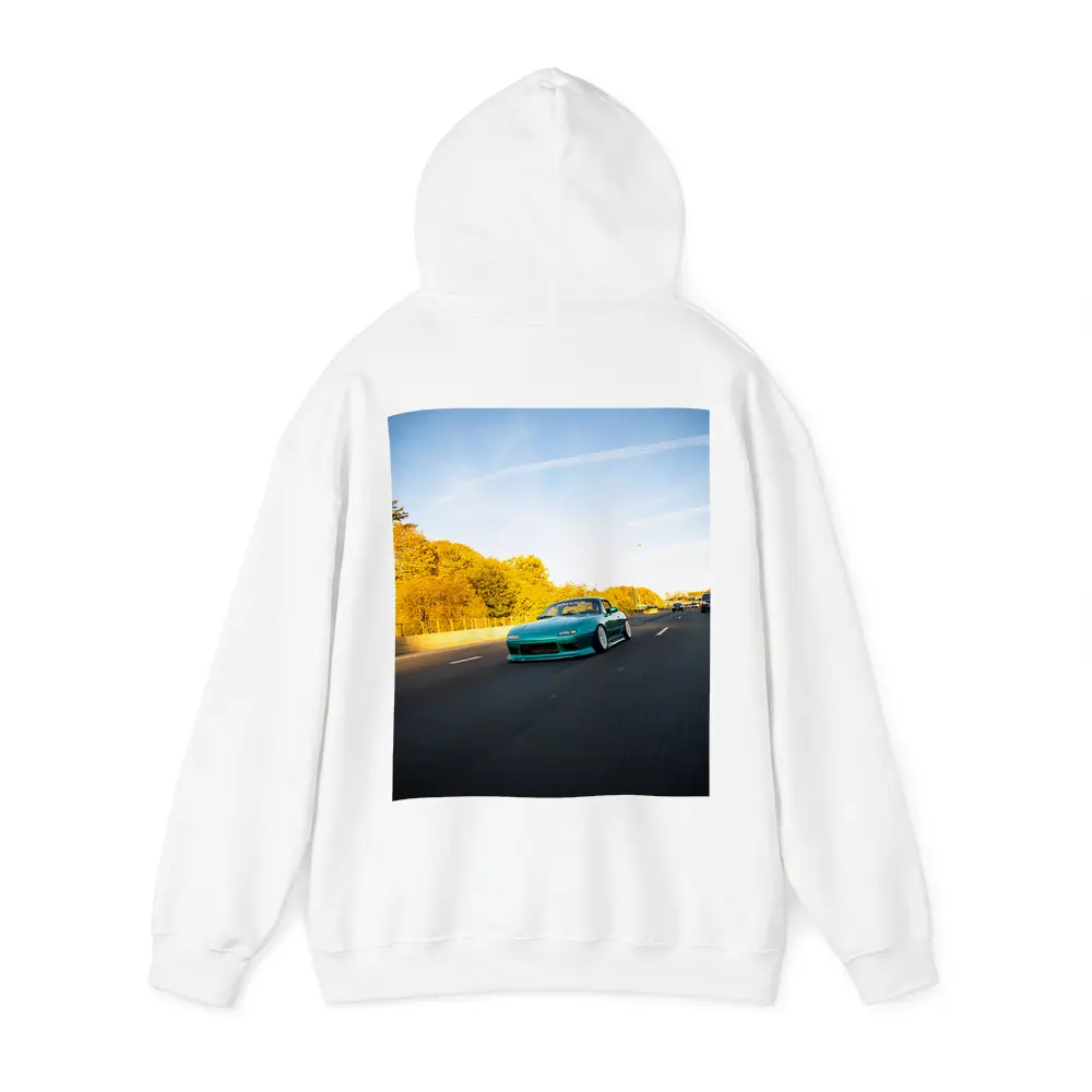 Mazda RX-7 Teal Street Highway Golden Hour – Hoodies