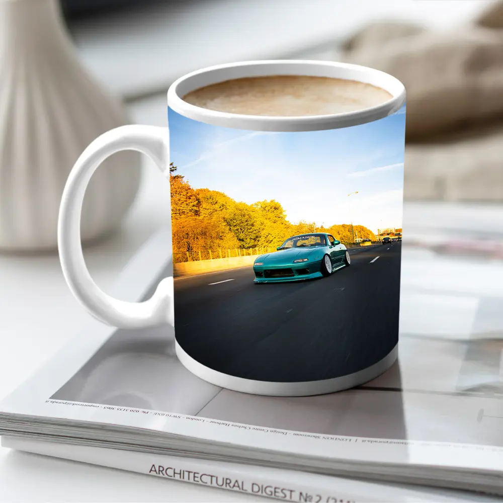 Mazda RX-7 Teal Street Highway Golden Hour – Mugs