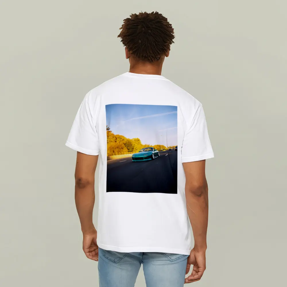 Mazda RX-7 Teal Street Highway Golden Hour – T-Shirts