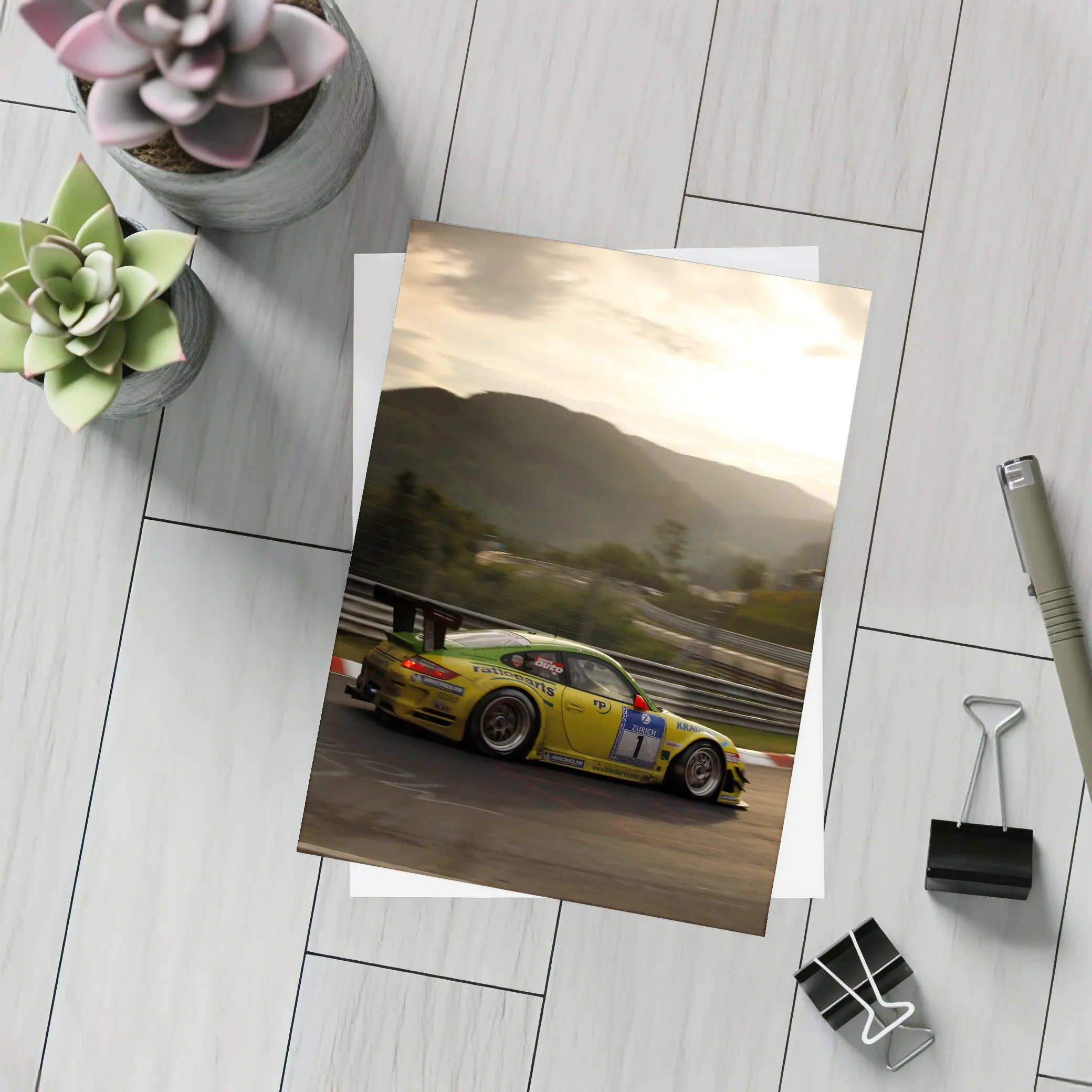 Porsche 911 GT3 Racing Nurburgring Sunset – Postcards