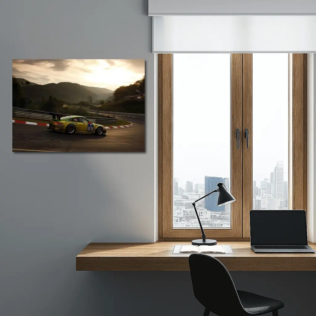 Porsche 911 GT3 Racing Nurburgring Sunset – Wall Art