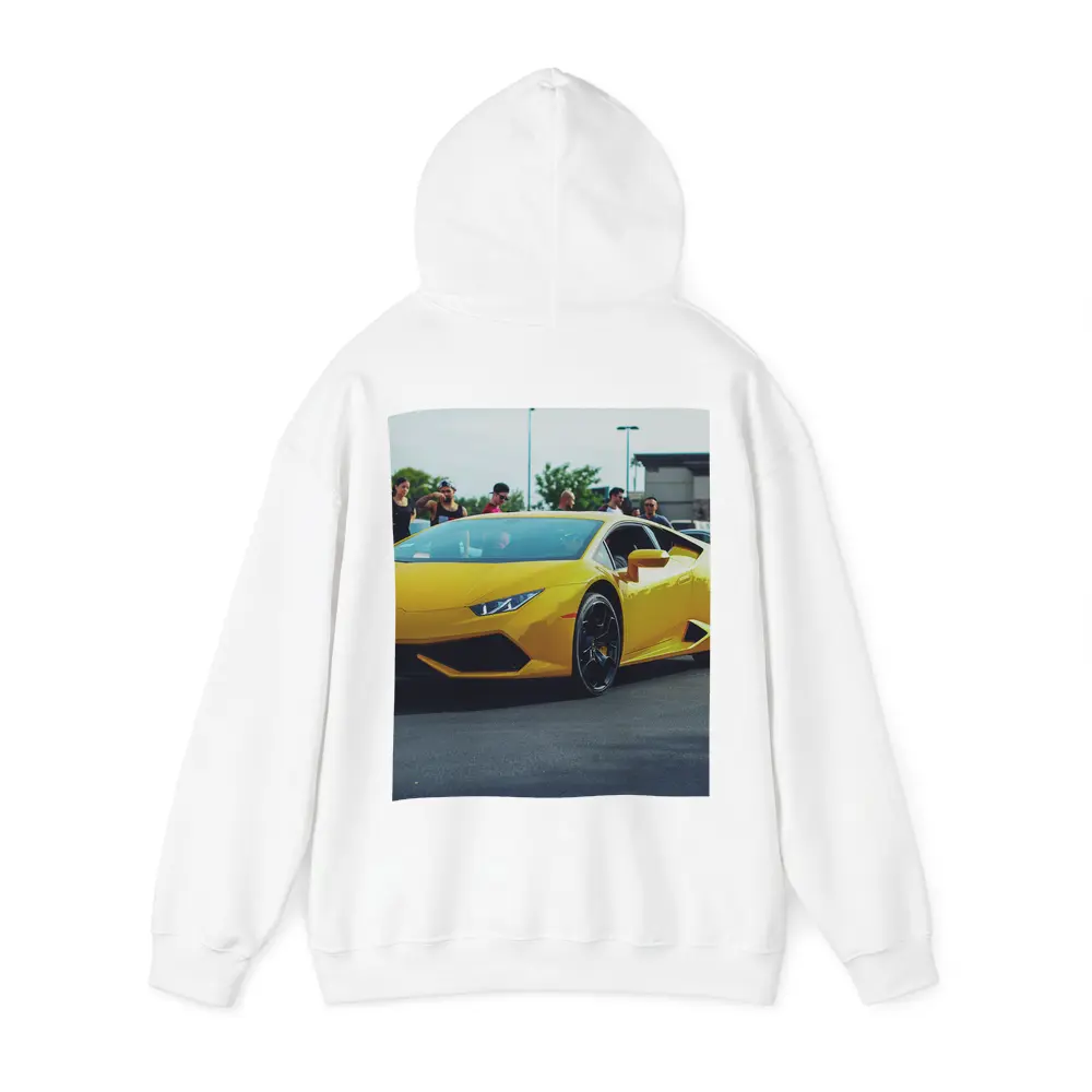 Yellow Lamborghini Huracan at Car Show – Hoodies