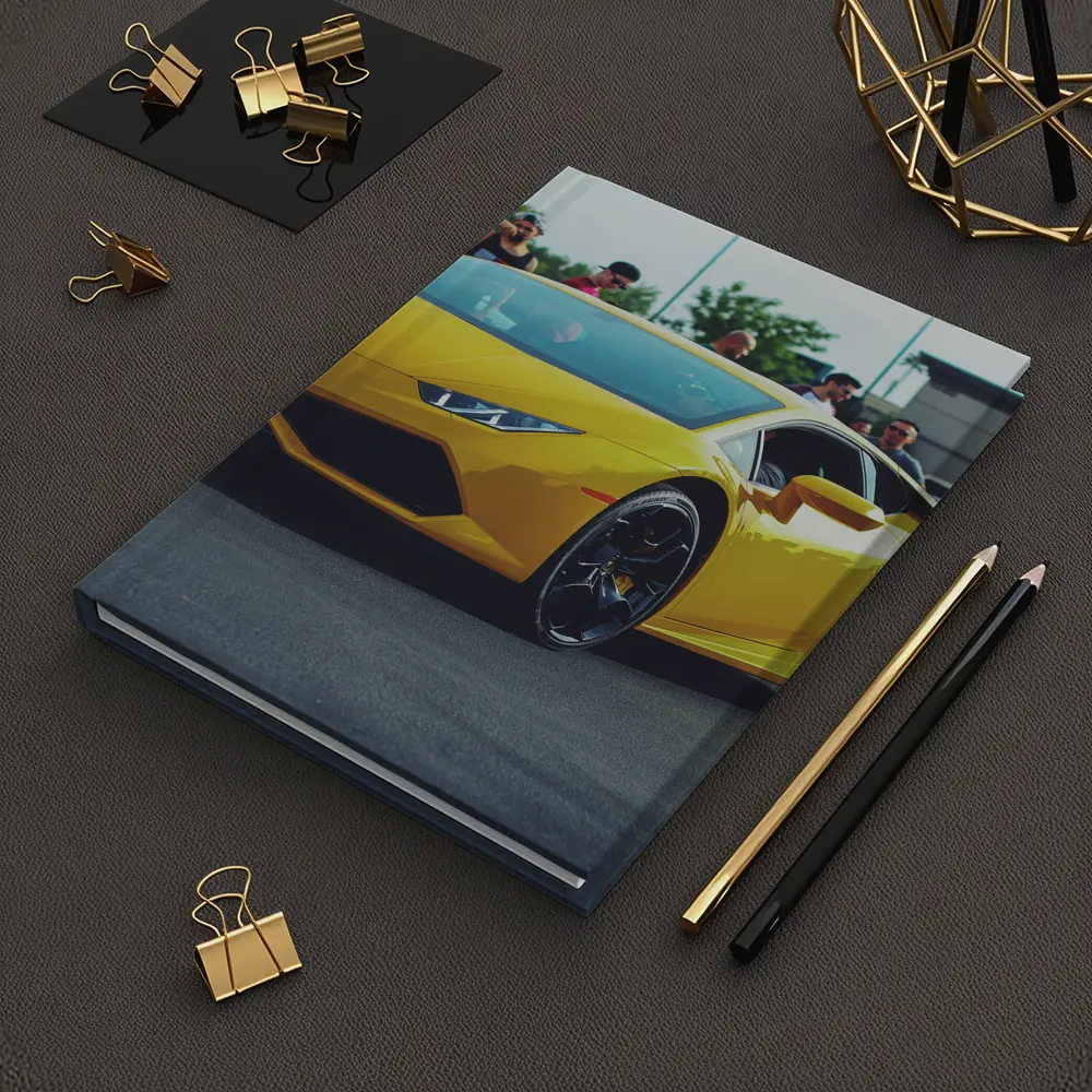Yellow Lamborghini Huracan at Car Show – Notebooks