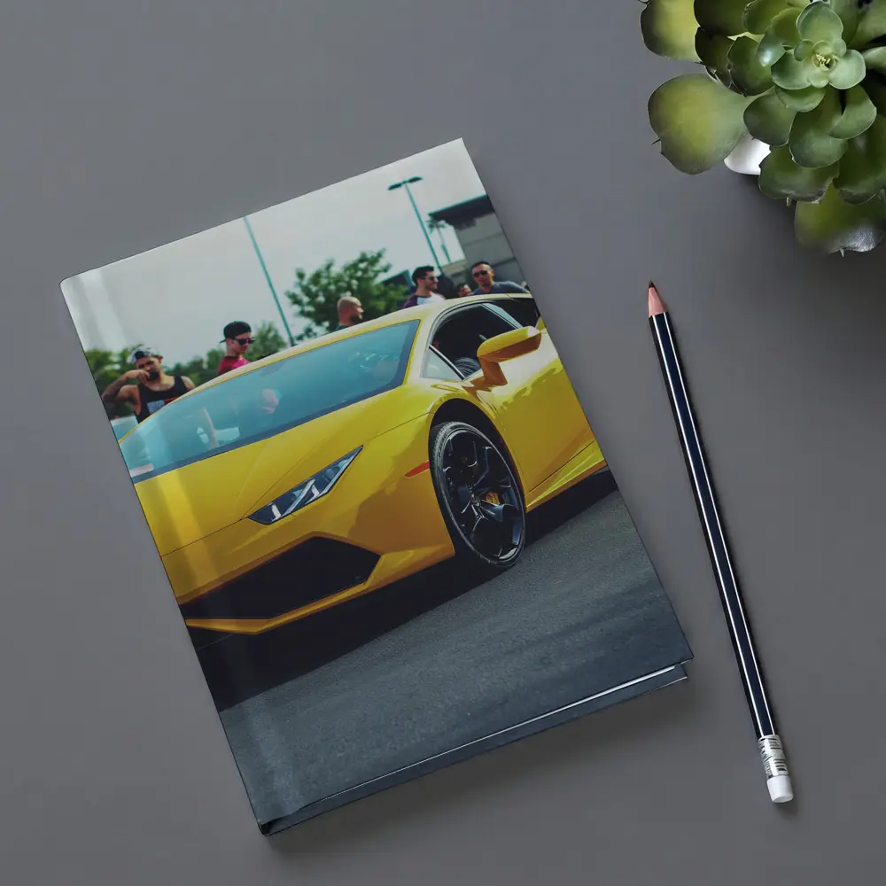 Yellow Lamborghini Huracan at Car Show – Notebooks