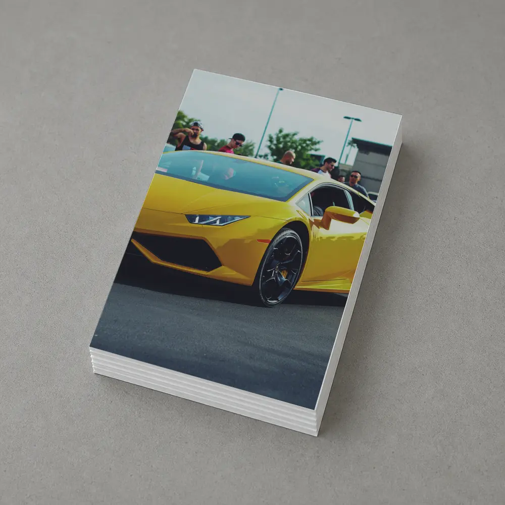Yellow Lamborghini Huracan at Car Show – Postcards