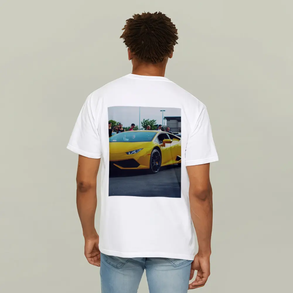 Yellow Lamborghini Huracan at Car Show – T-Shirts