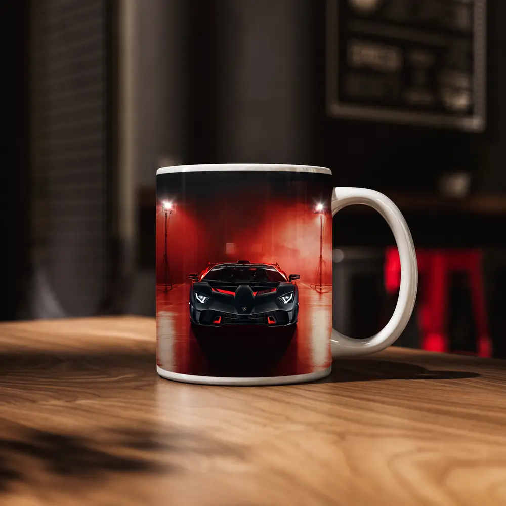 Lamborghini Aventador Matte Black Red Studio – Mugs