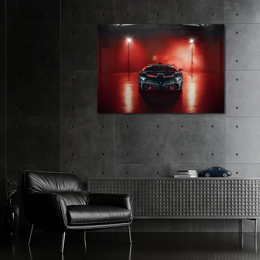 Lamborghini Aventador Matte Black Red Studio – Wall Art