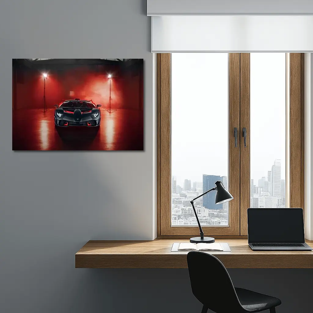 Lamborghini Aventador Matte Black Red Studio – Wall Art