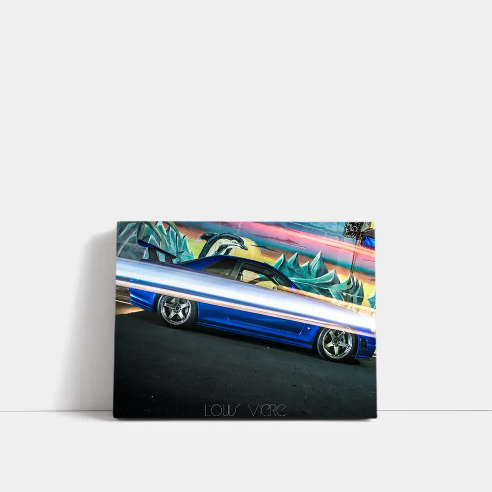 Blue Chevrolet Impala Stance Graffiti Wall – Wall Art