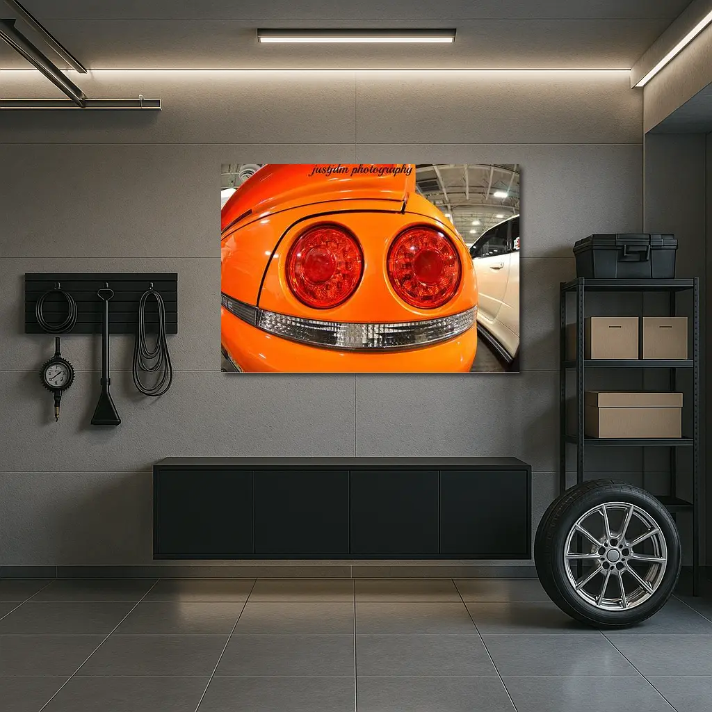 Nissan Skyline GT-R Orange Rear Taillights Close Up – Wall Art