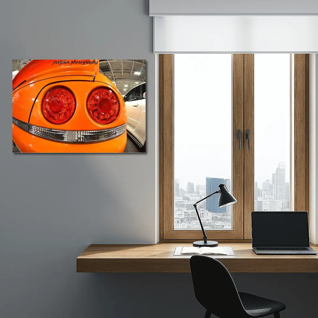 Nissan Skyline GT-R Orange Rear Taillights Close Up – Wall Art