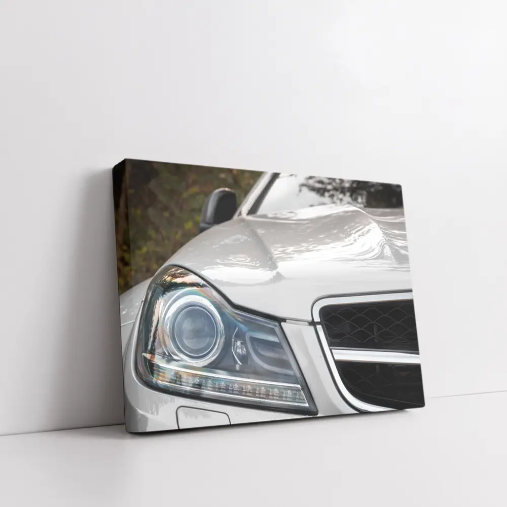 Mercedes C Class Headlight Close Up Shot – Wall Art