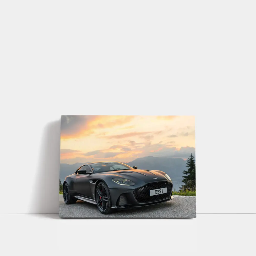 Aston Martin DBS Superleggera Matte Black Sunset – Wall Art