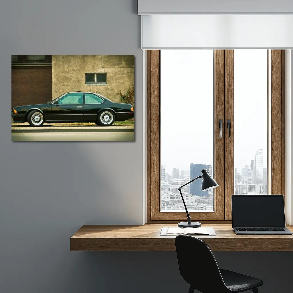 BMW 6 Series Black Coupe Urban Street – Wall Art