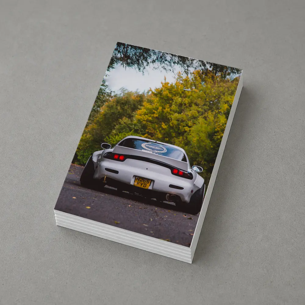 Mazda RX7 Rear View Forest Road – Postcards