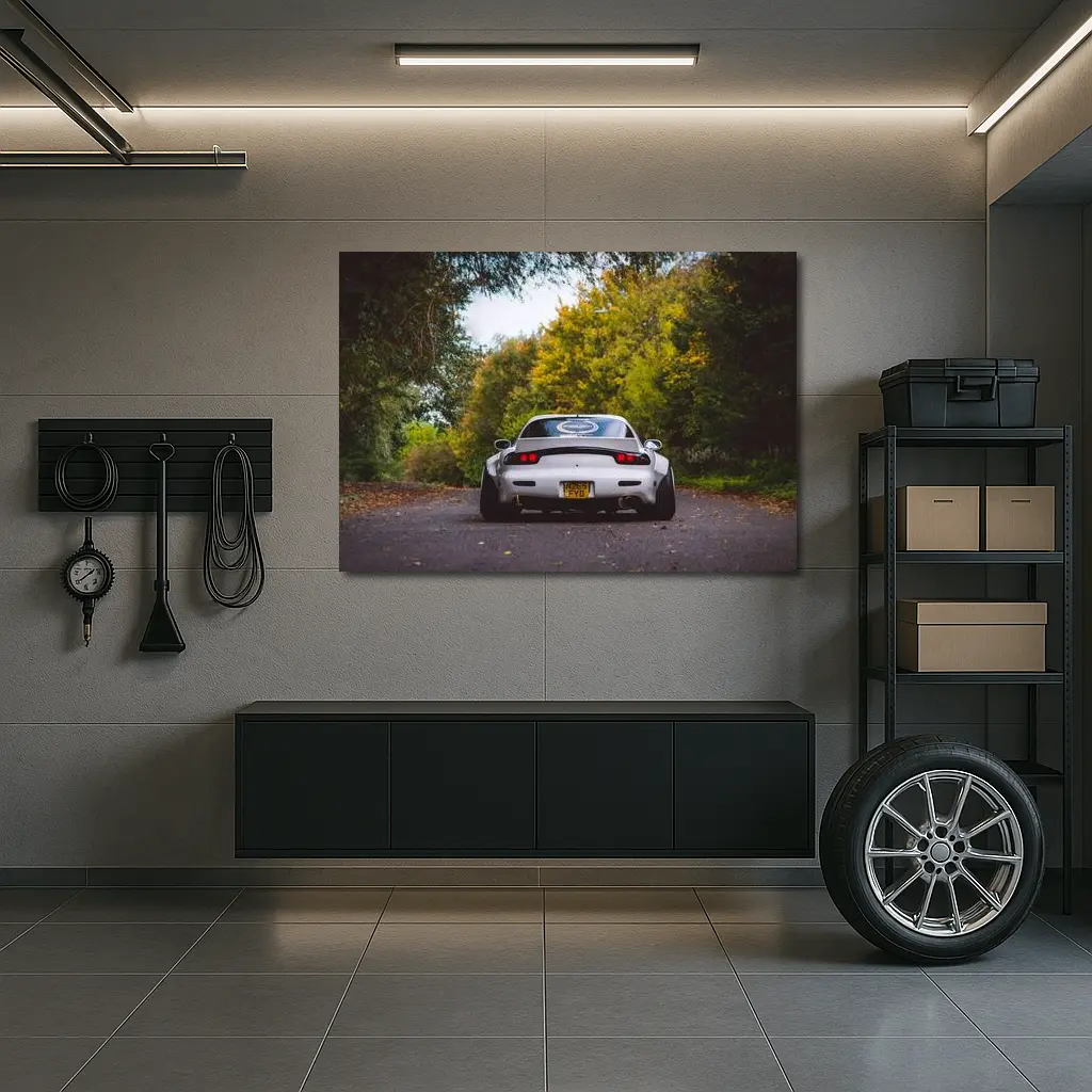 Mazda RX7 Rear View Forest Road – Wall Art