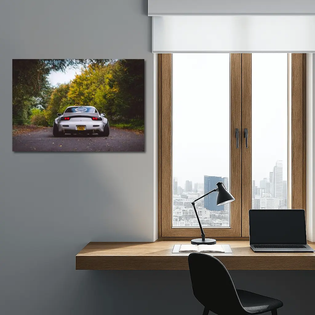 Mazda RX7 Rear View Forest Road – Wall Art