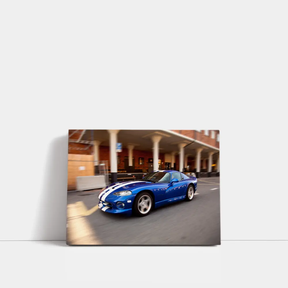 Dodge Viper Blue Racing Stripes Urban Street – Wall Art