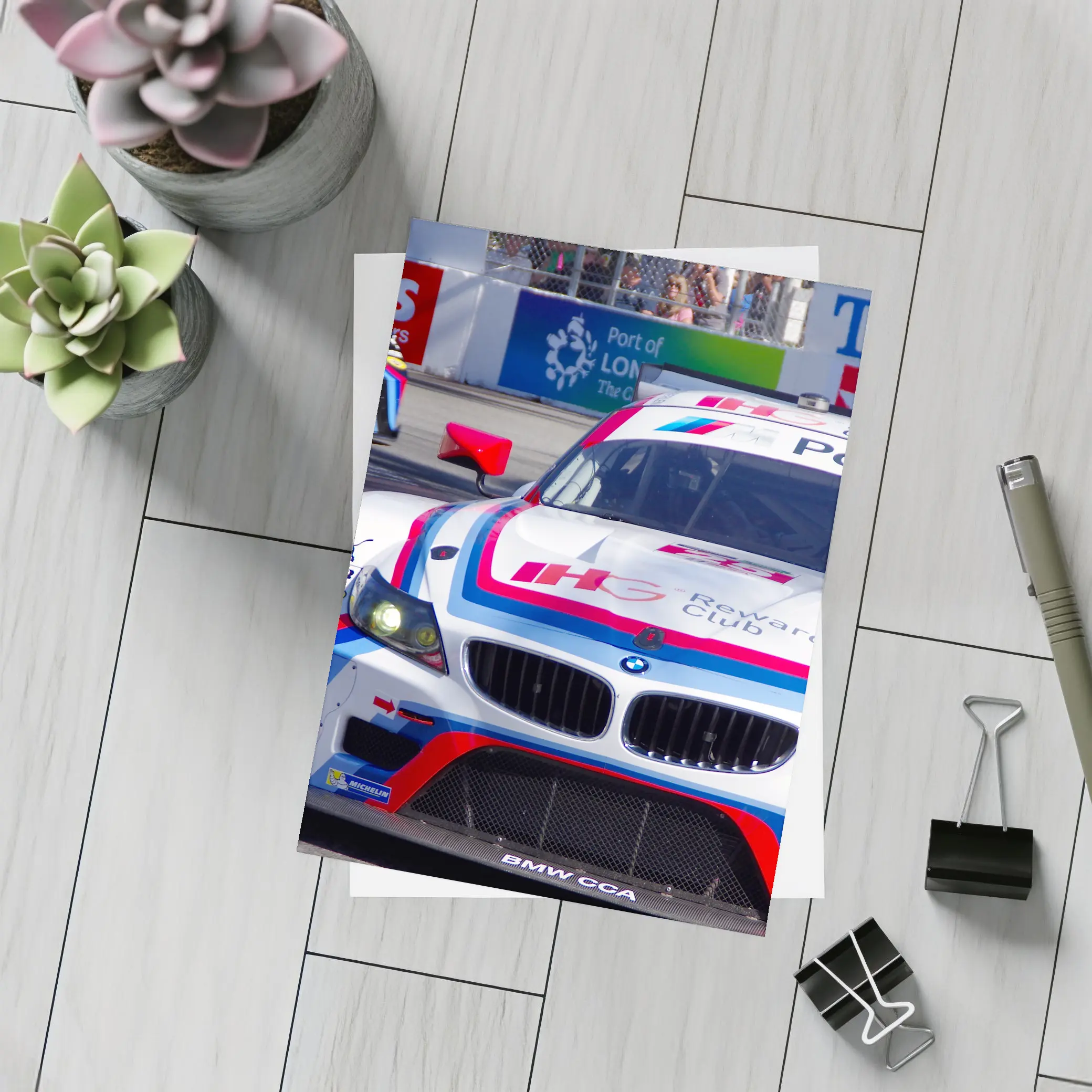 BMW Z4 Racing Cars on Street Circuit – Postcards