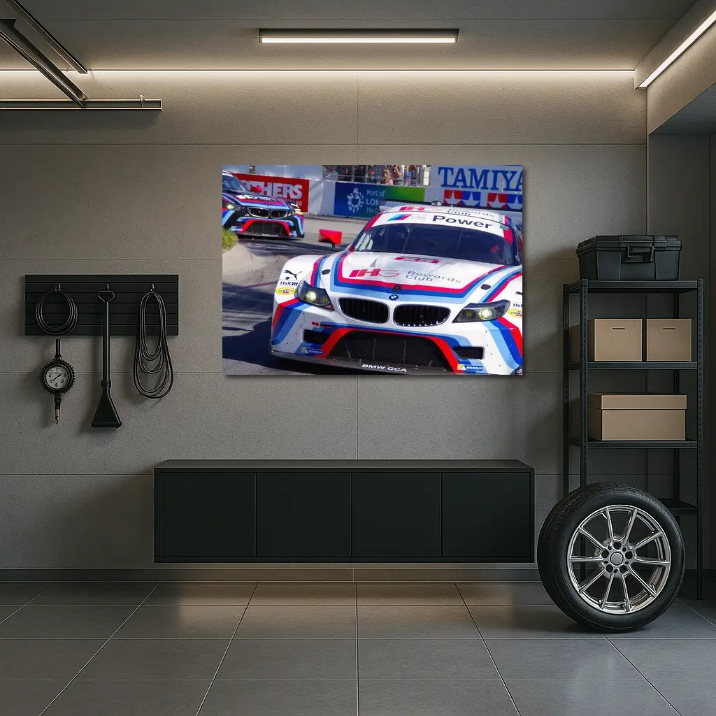 BMW Z4 Racing Cars on Street Circuit – Wall Art