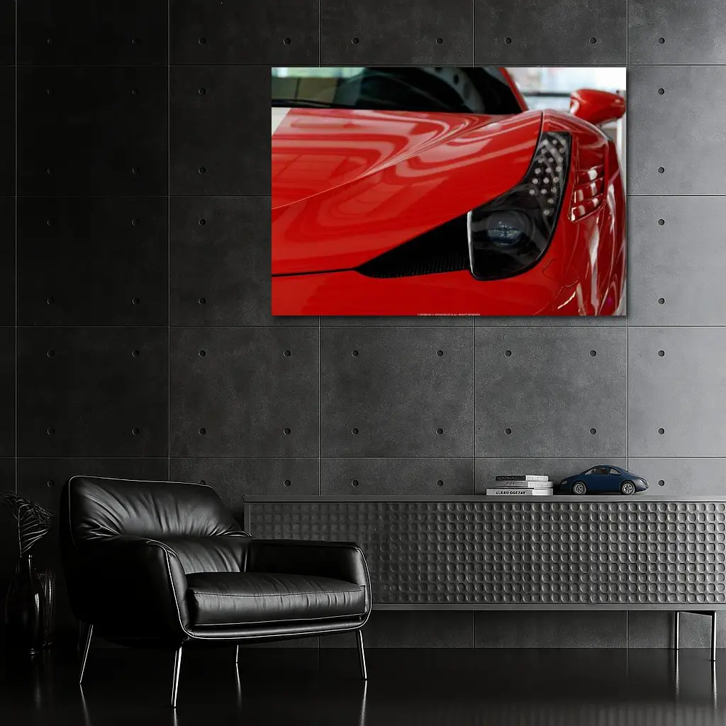 Ferrari 458 Italia Red Tail Light Close Up – Wall Art