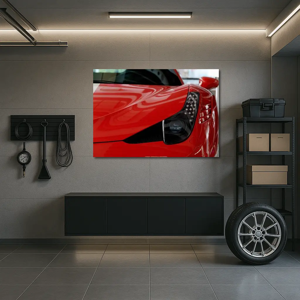 Ferrari 458 Italia Red Tail Light Close Up – Wall Art