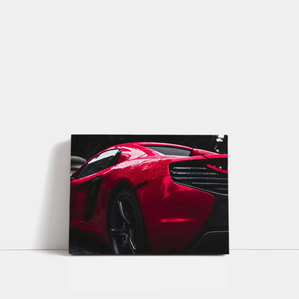 Red McLaren 650S Wet Dark Background – Wall Art