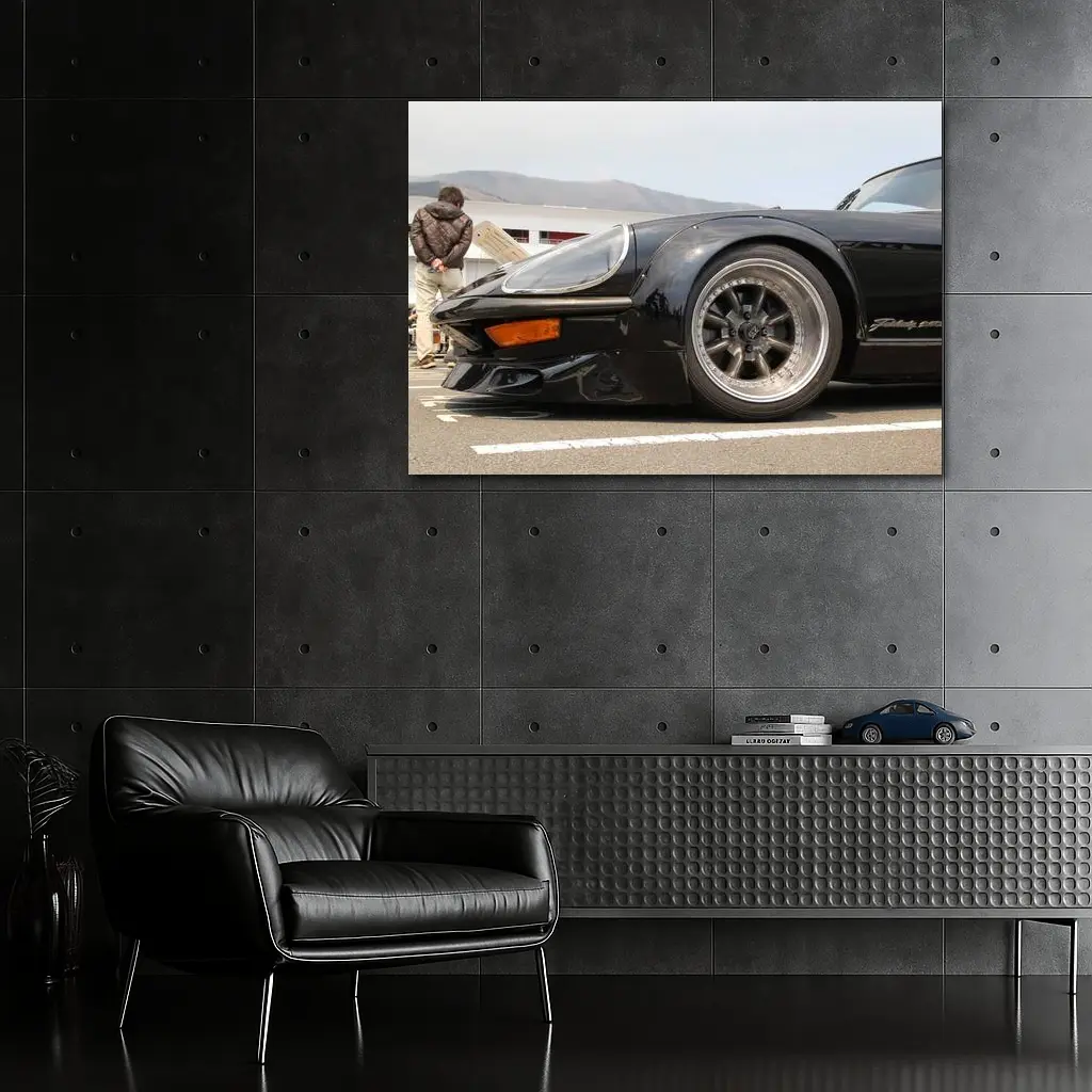 Pantera Black Sports Car Paddock Close Up – Wall Art