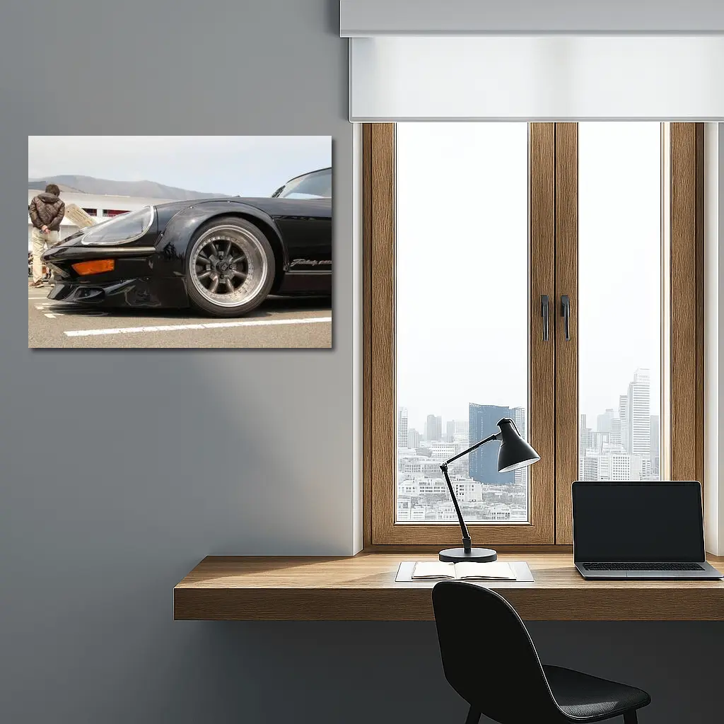 Pantera Black Sports Car Paddock Close Up – Wall Art