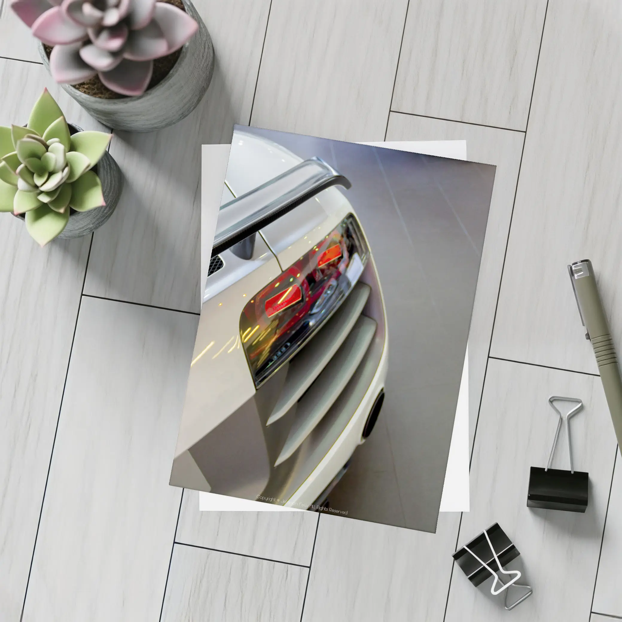 Lamborghini Gallardo White Rear Detail Showroom – Postcards
