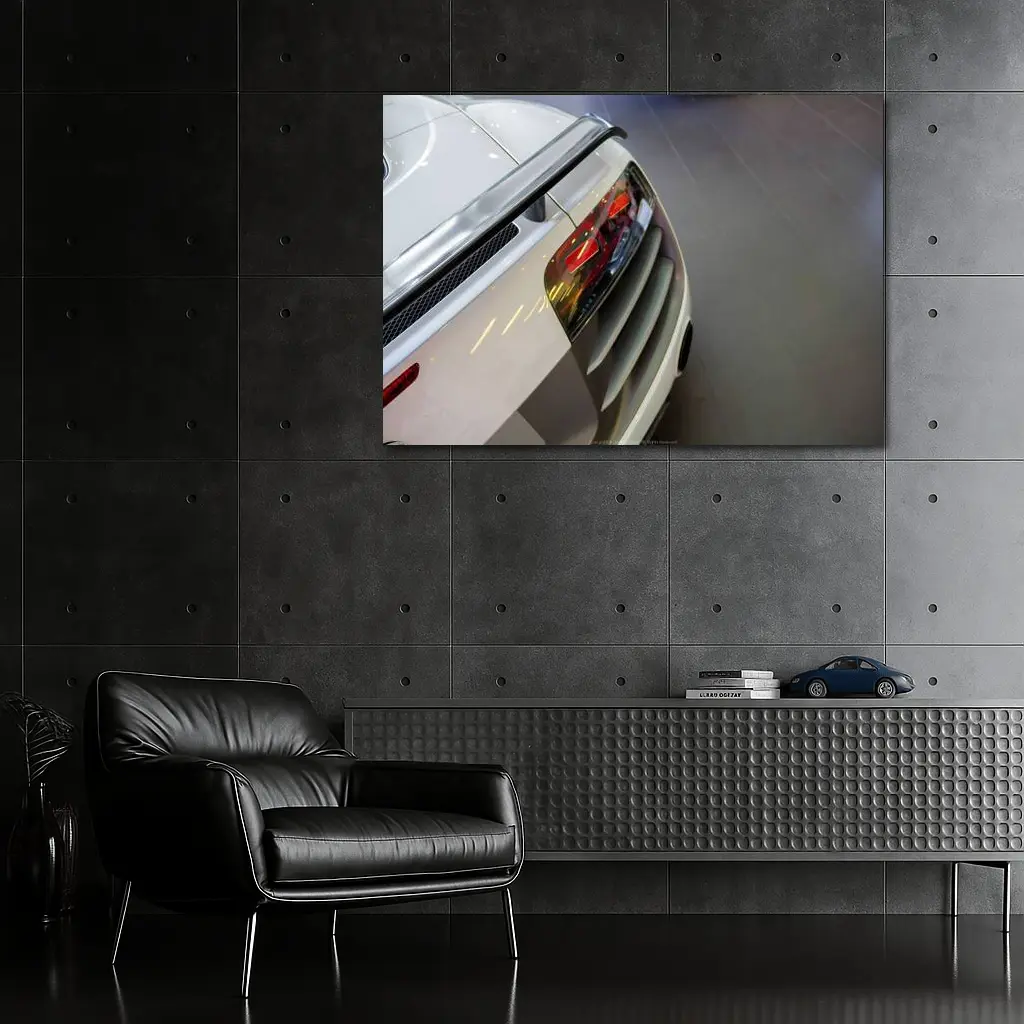Lamborghini Gallardo White Rear Detail Showroom – Wall Art