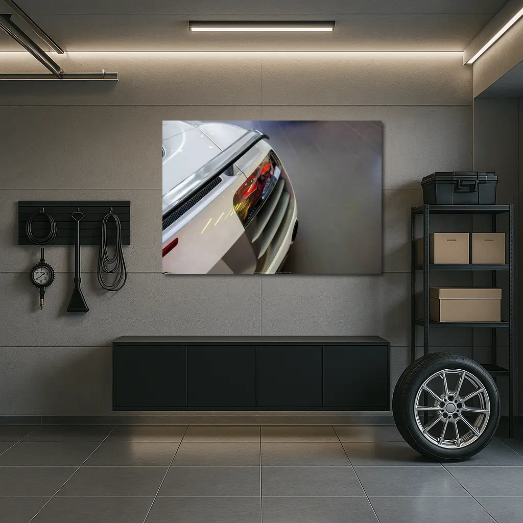Lamborghini Gallardo White Rear Detail Showroom – Wall Art